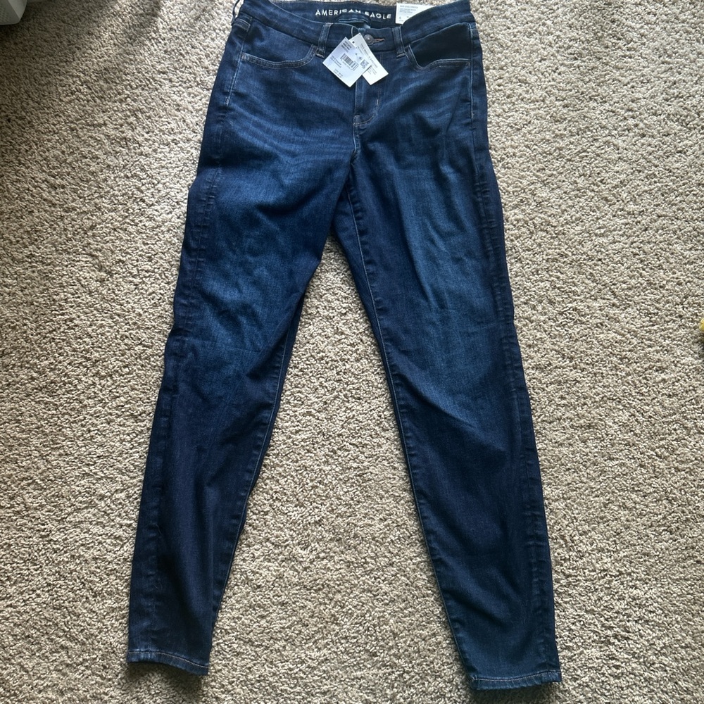 American Eagle Outfitters Women's Dark Blue Skinny Jeans